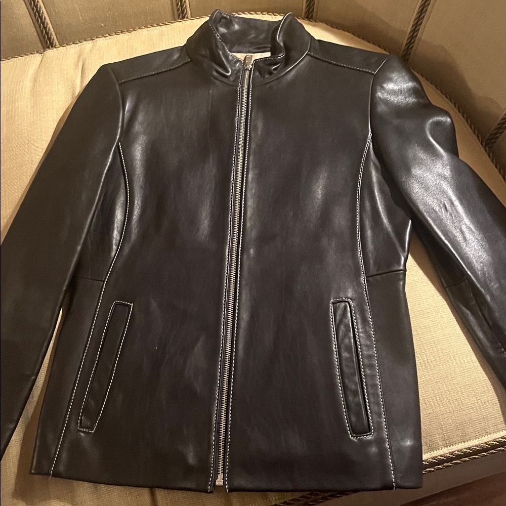Michael Kors Black Leather Jacket - Picture 9 of 10